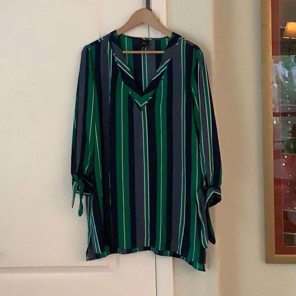 Blue and Green Worthington Blouse - Size XXL